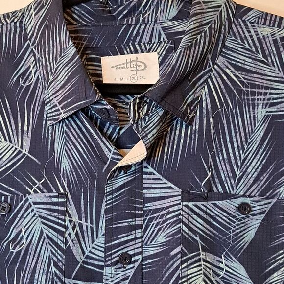 Reel Life Polo Button Down Shirt Comfort Performance Fishing Beach Ultra Soft XL - Picture 5 of 10